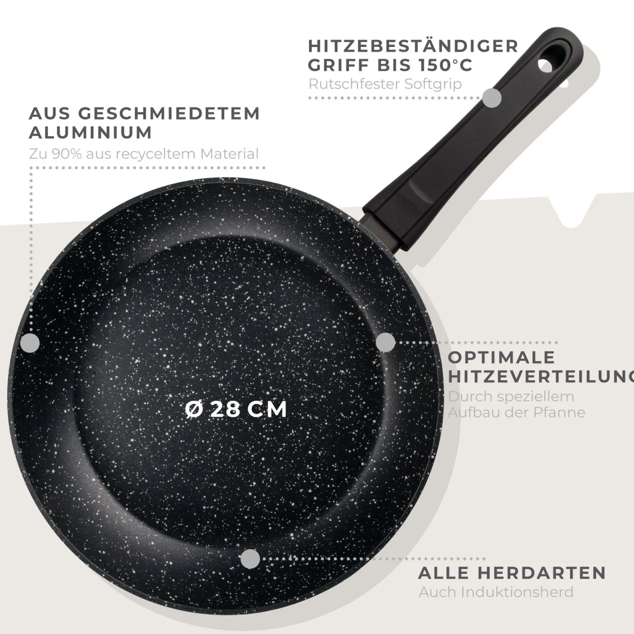 Antihaft-Pfanne Marble, Ø28cm