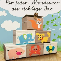 Aufbewahrungsbox mit Deckel, Elefant, groß, 51x36x36cm