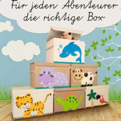 Aufbewahrungsbox mit Deckel, Kuh, groß, 51x36x36cm