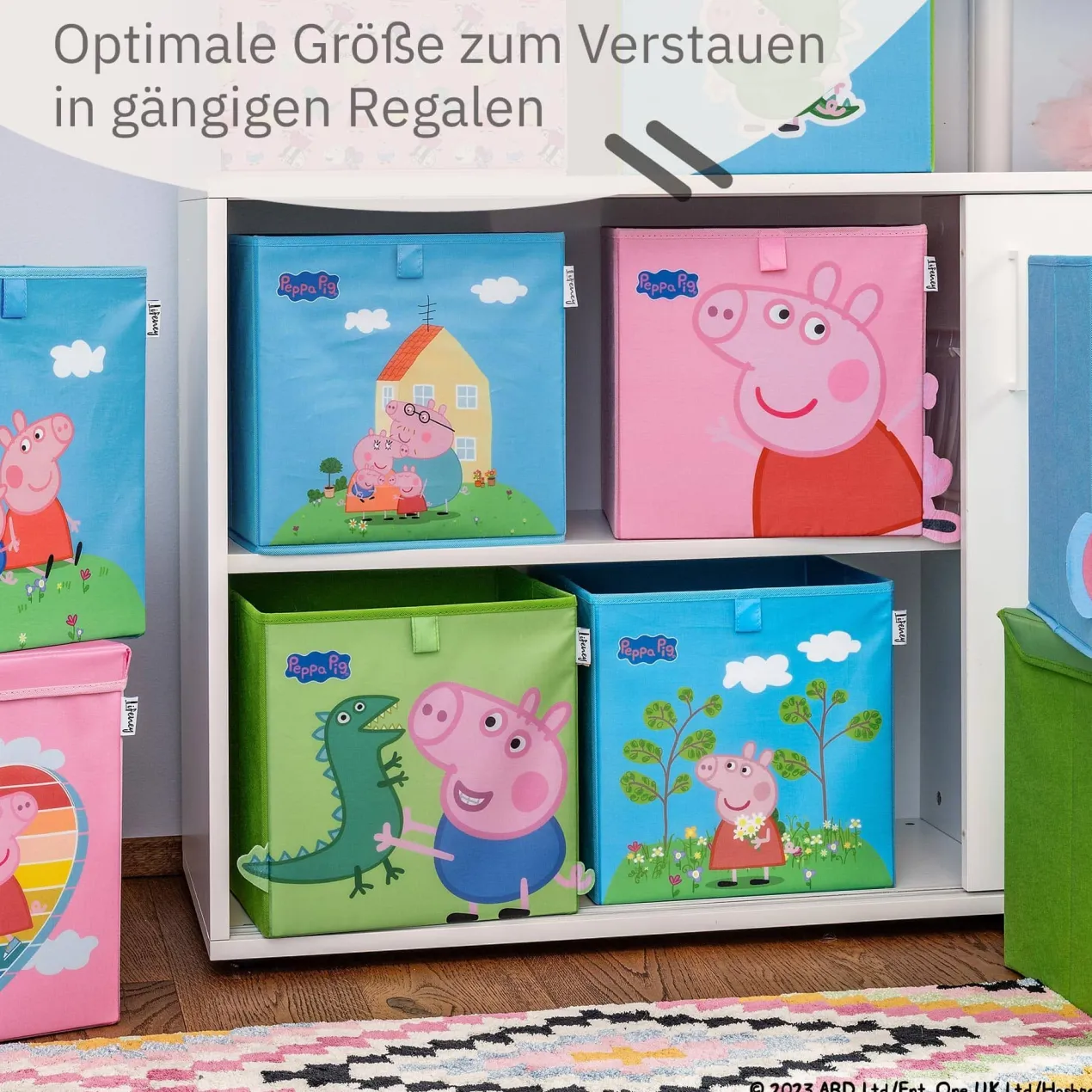 Aufbewahrungsbox Peppa Pig George und Dino, 30x30x30cm