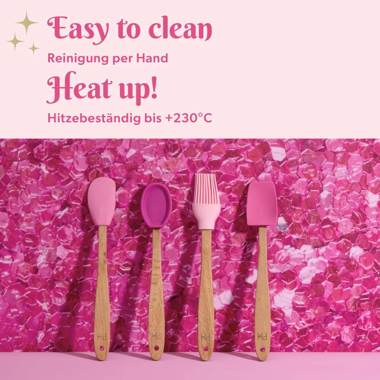 Backhelfer-Set mini, pink, 4-teilig
