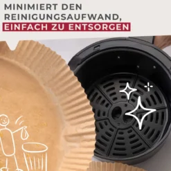 Backpapier für Heißluftfritteuse, rund, Ø20cm, 40 Stk.