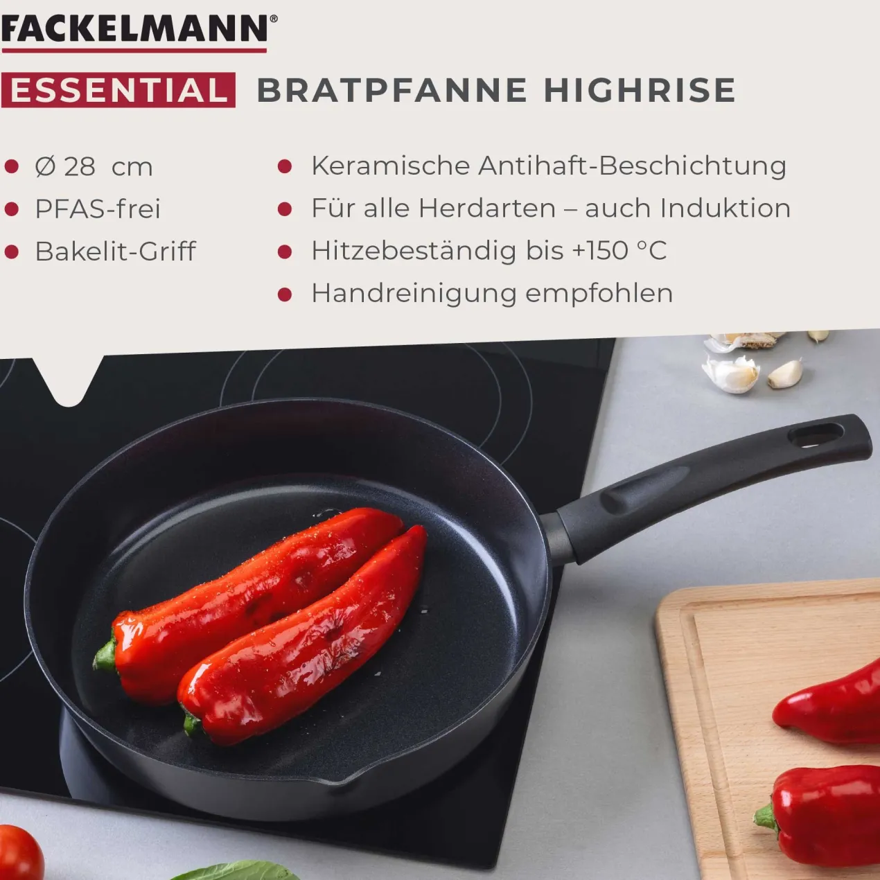 Bratpfanne Highrise, Keramik, antihaft, Ø28cm