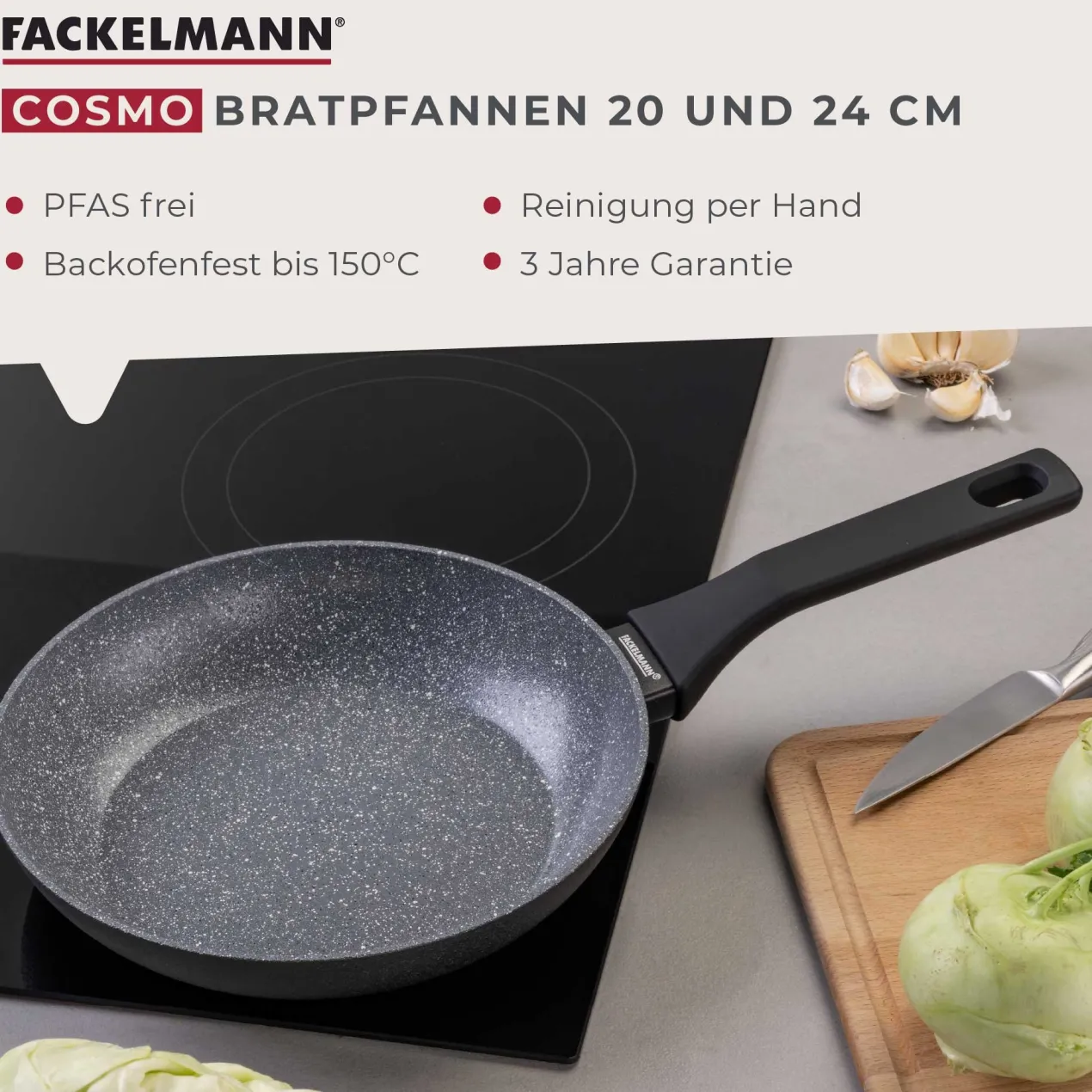 Bratpfannen-Set "Cosmo", Keramik, antihaft, Ø20+24cm, 2-tlg.