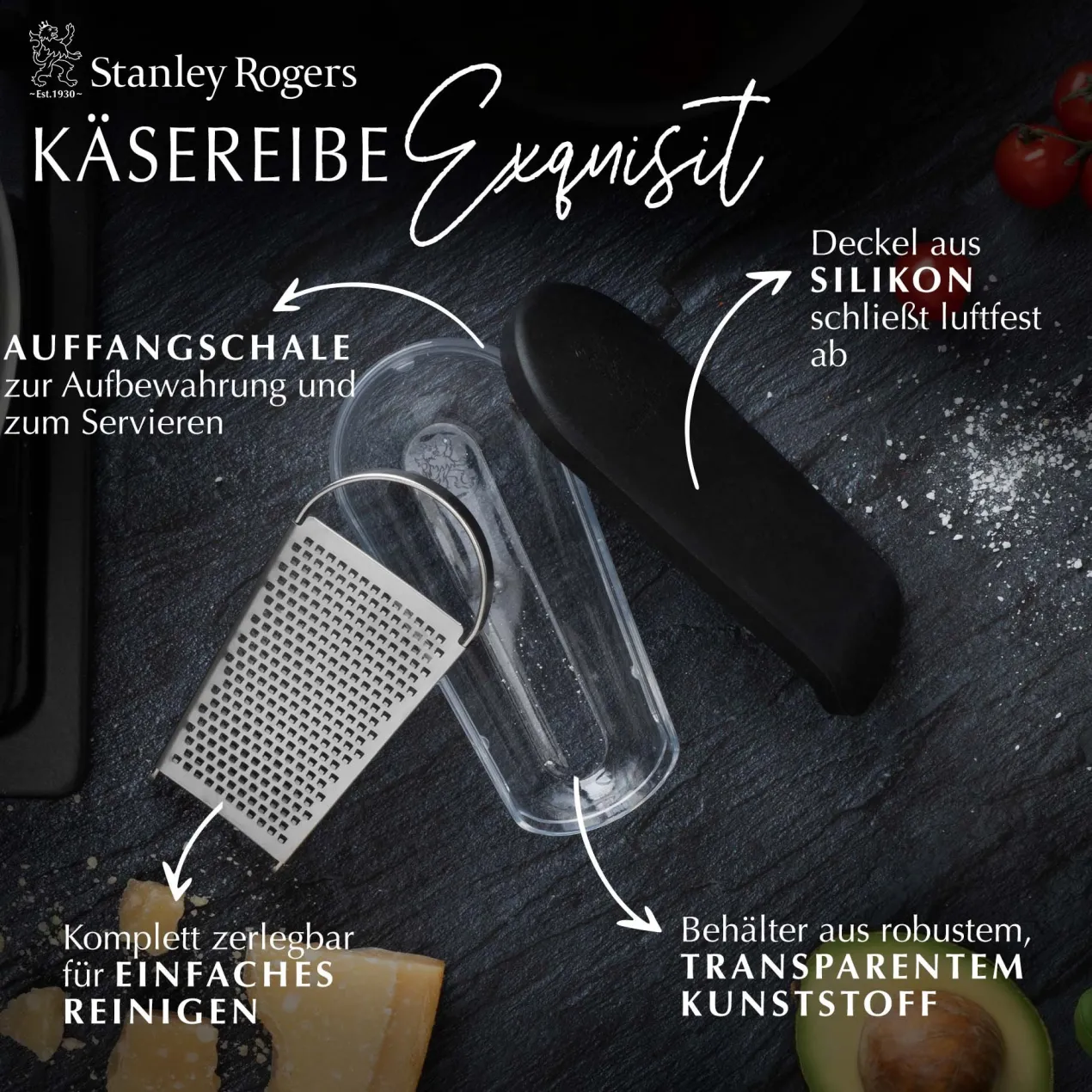 Exquisit Käsereibe mit Auffangschale