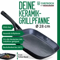 Grillpfanne Hamburg, keramische Antihaft-Beschichtung, Ø28cm