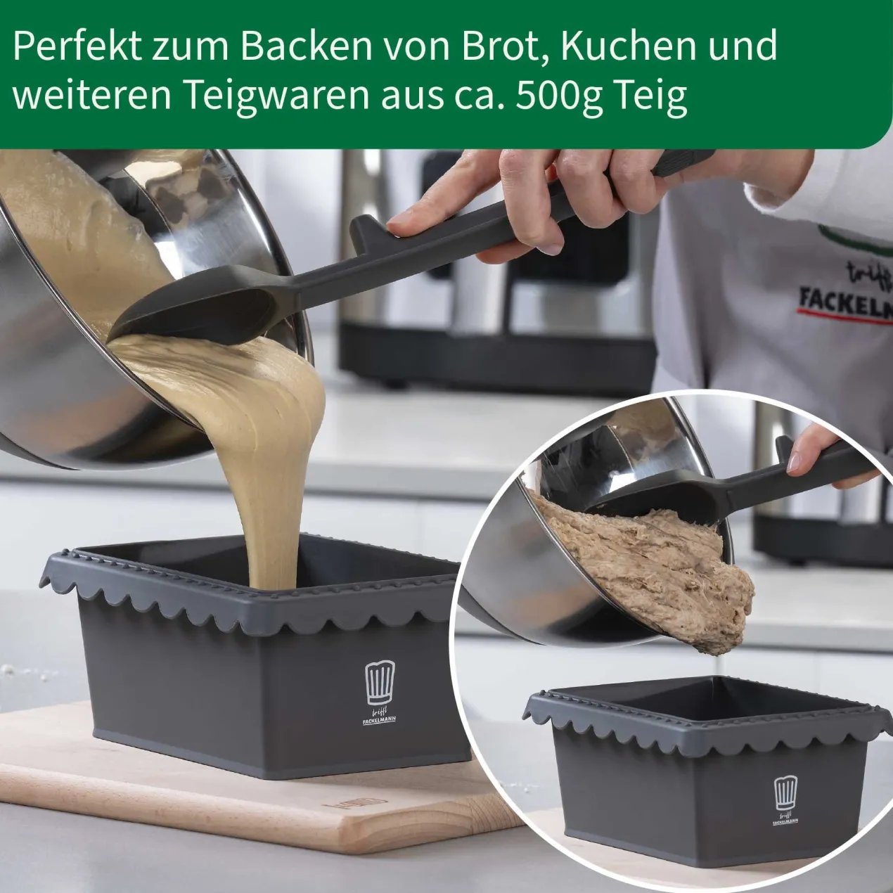 Kastenform für Heißluftfritteuse, 17×13×7,5cm, 500g Füllmenge