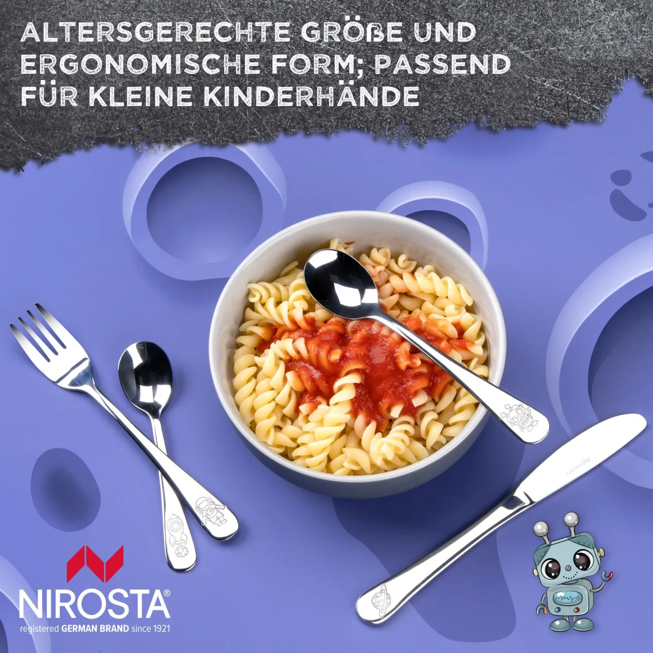 Kinderbesteck-Set "Weltall", 4-teilig