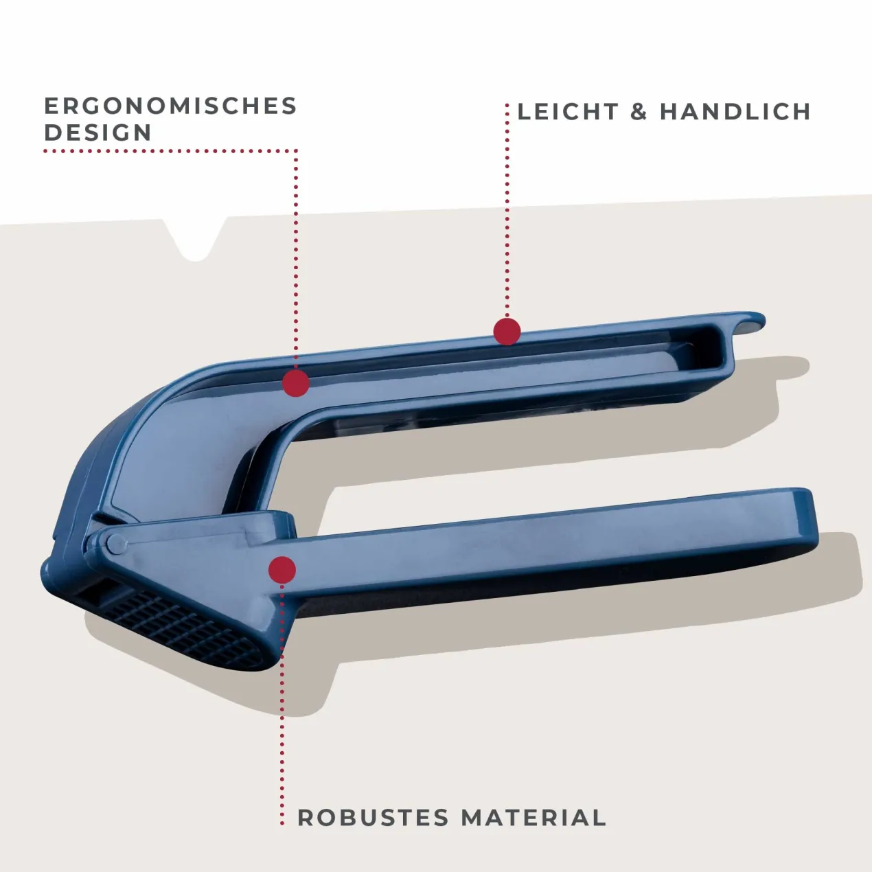 Knoblauchpresse Essential, blau