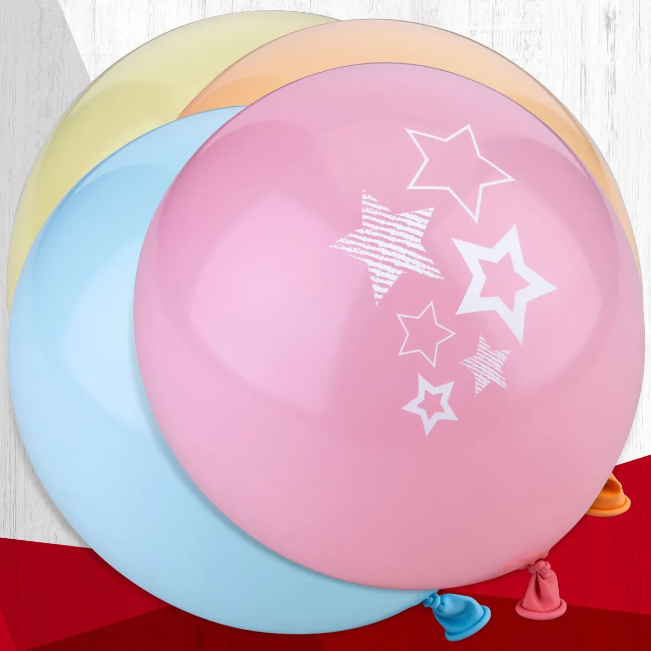 Luftballons Sterne, 5 Stk, Pastelltöne