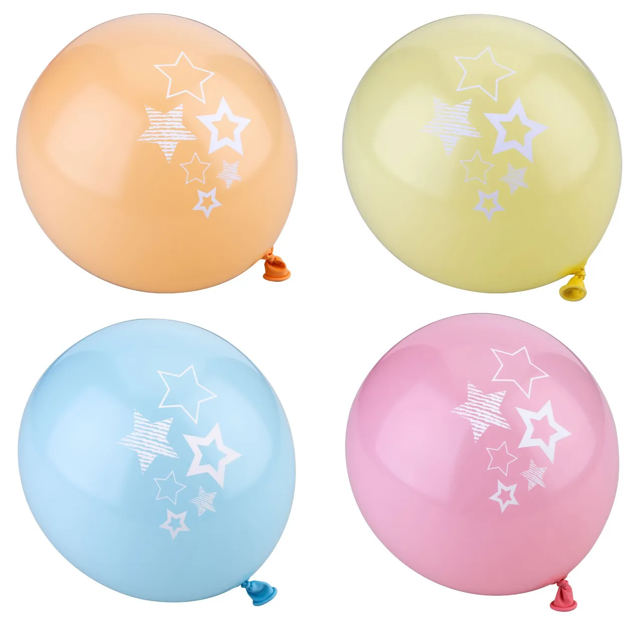 Luftballons Sterne, 5 Stk, Pastelltöne