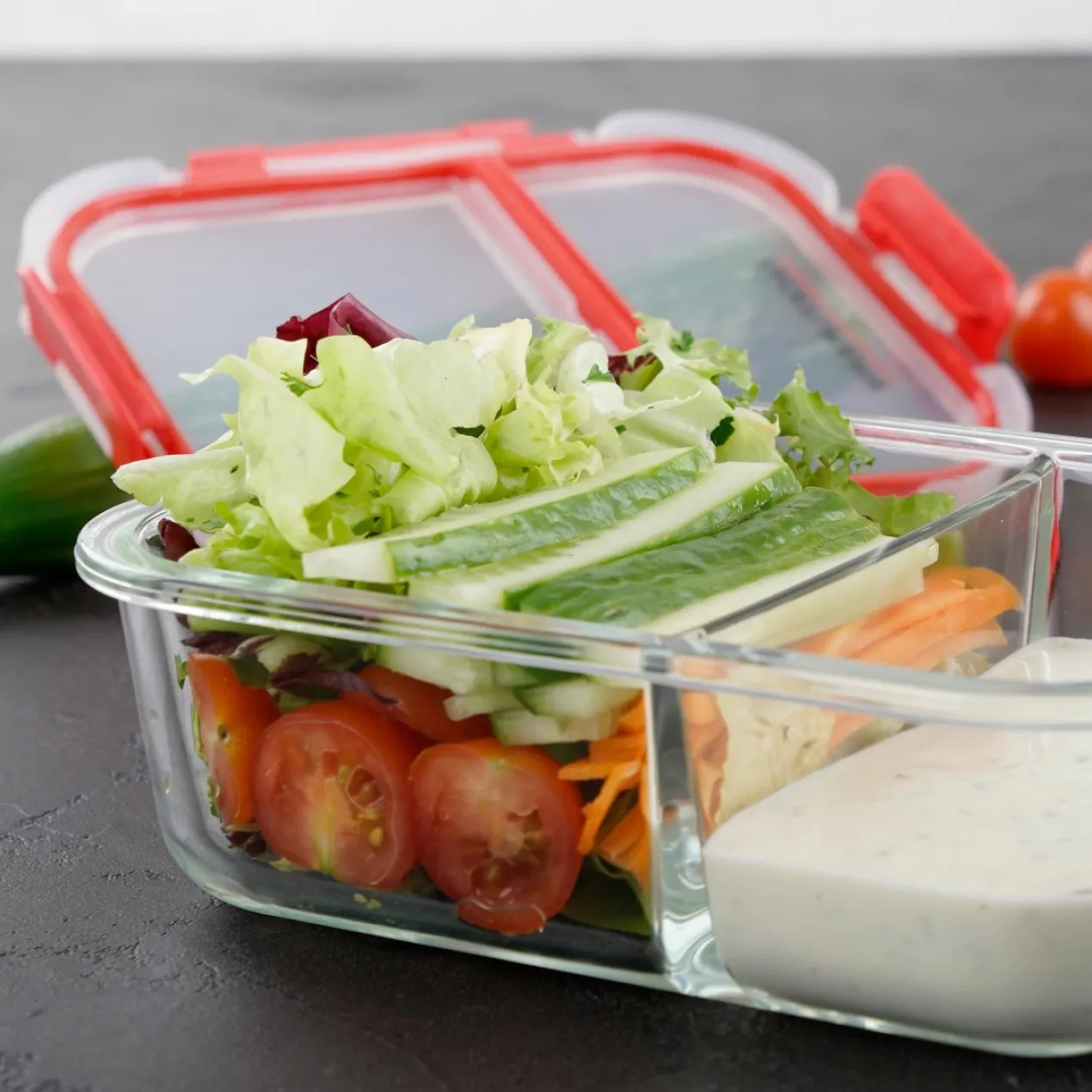 Meal Prep Frischhaltedose mit getrennten Fächern