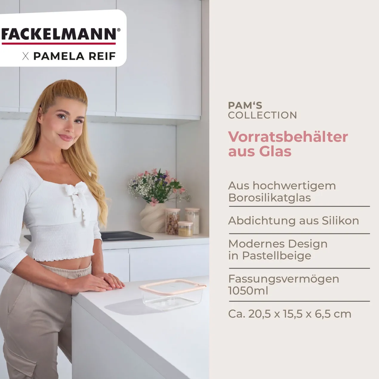 Pamela Reif Vorratsdose Glas, stapelbar