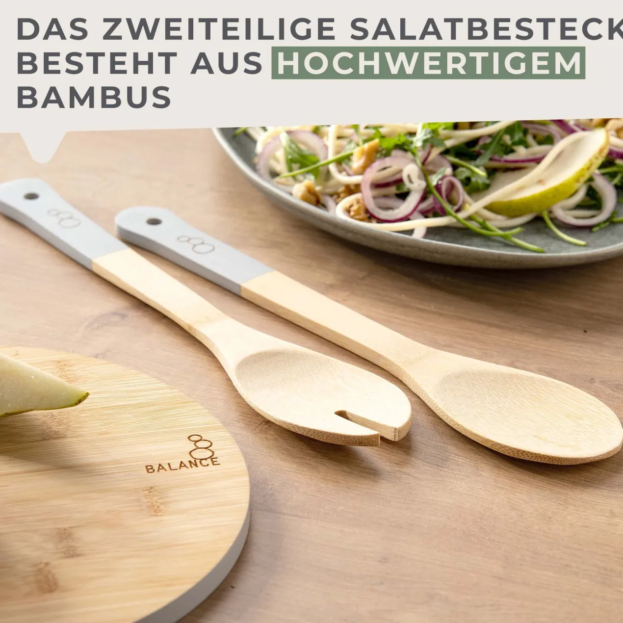 Salatbesteck Balance, Bambus, 2-teilig