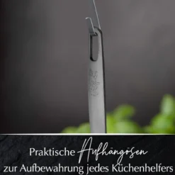 Schaumlöffel Satin, schwarz, Edelstahl