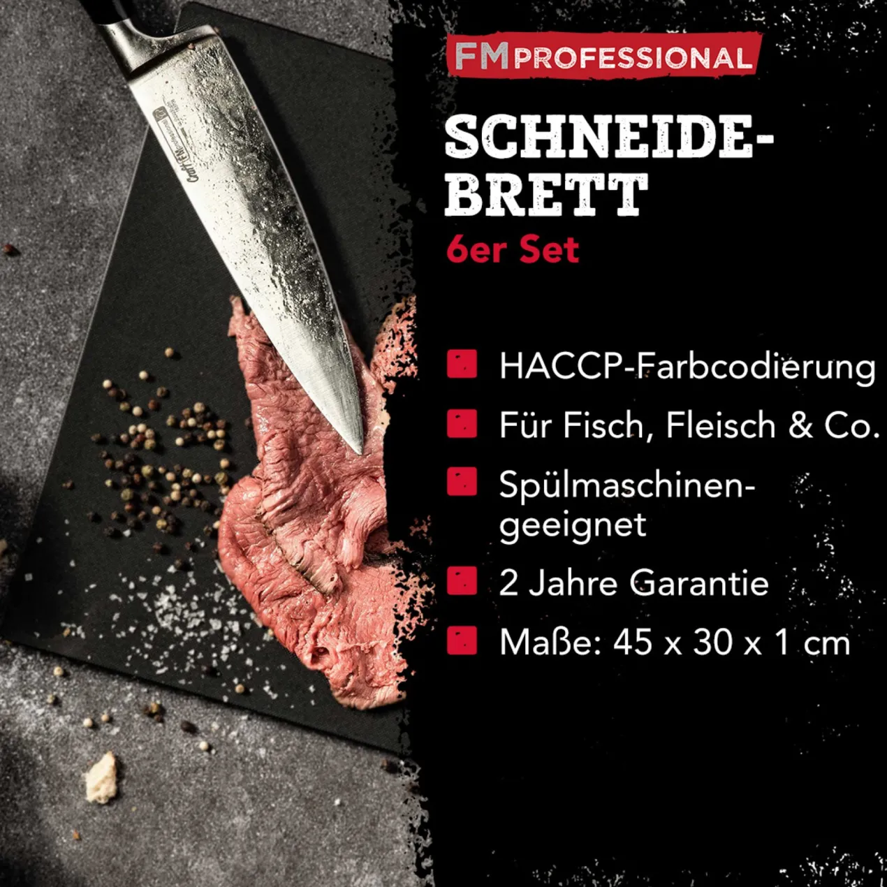 Schneidebretter-Set "HACCP", 6-teilig