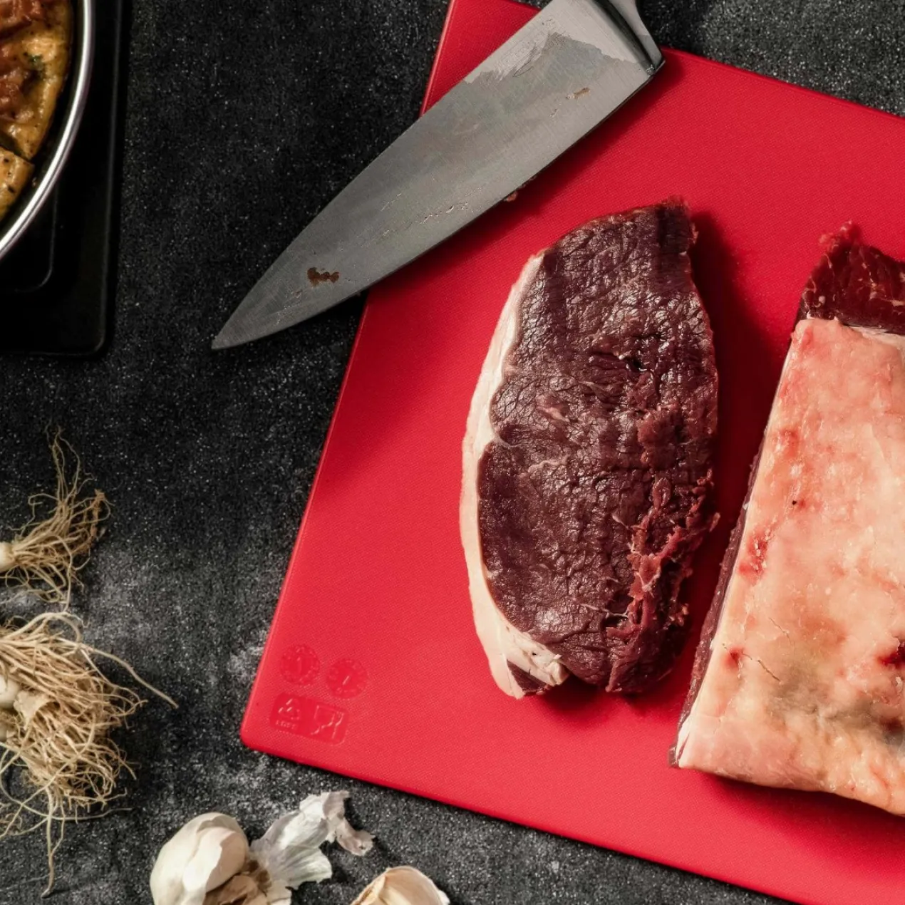 Schneidebrett HACCP für rohes Fleisch, 45x30cm, rot