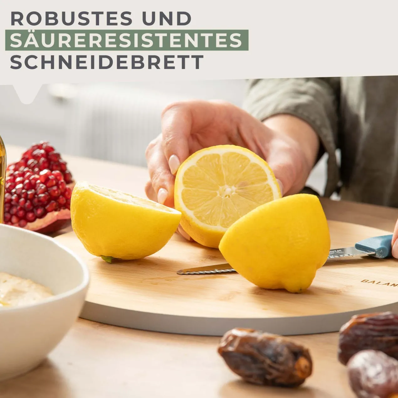 Schneidebrett rund Balance, 24cm, Bambus