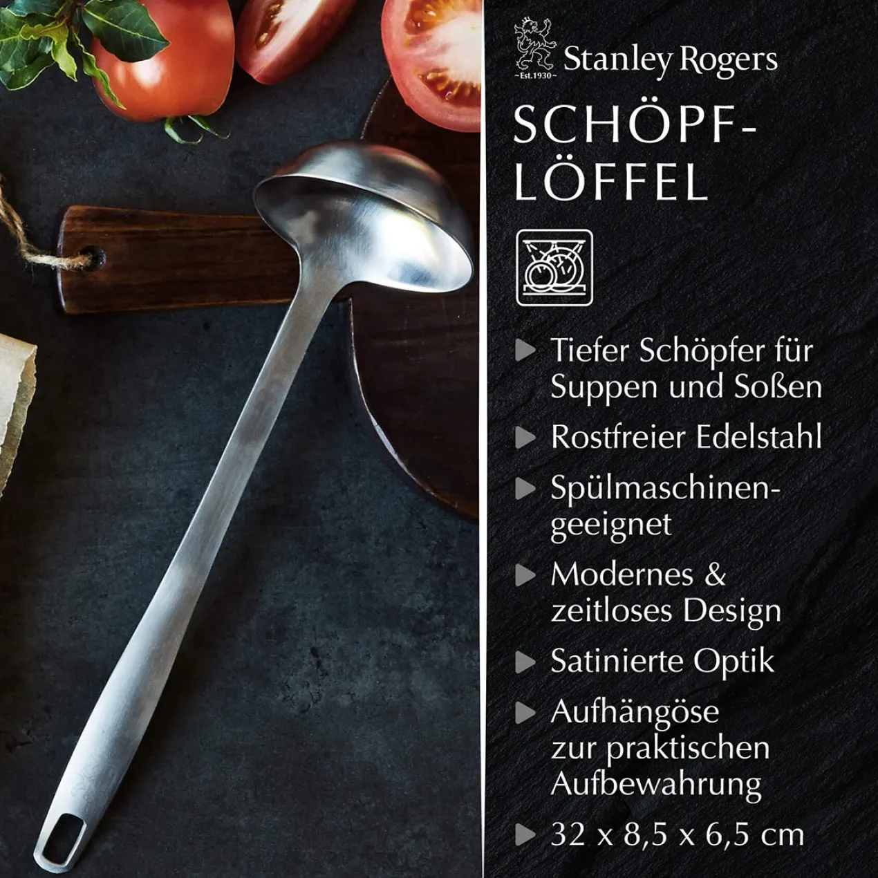 Schöpflöffel Satin, 32cm, Edelstahl