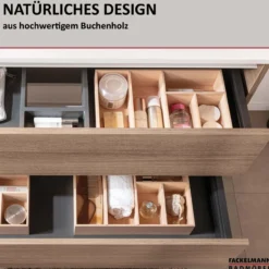 Schubkastenbox 38x4,5x37 cm, Buchenholz