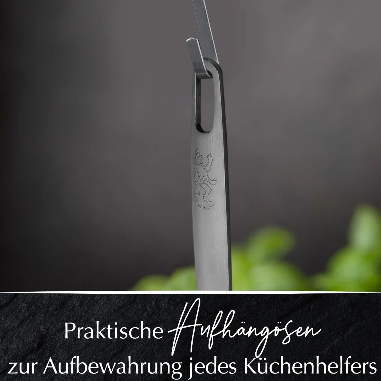 Servierlöffel Satin, schwarz, Edelstahl