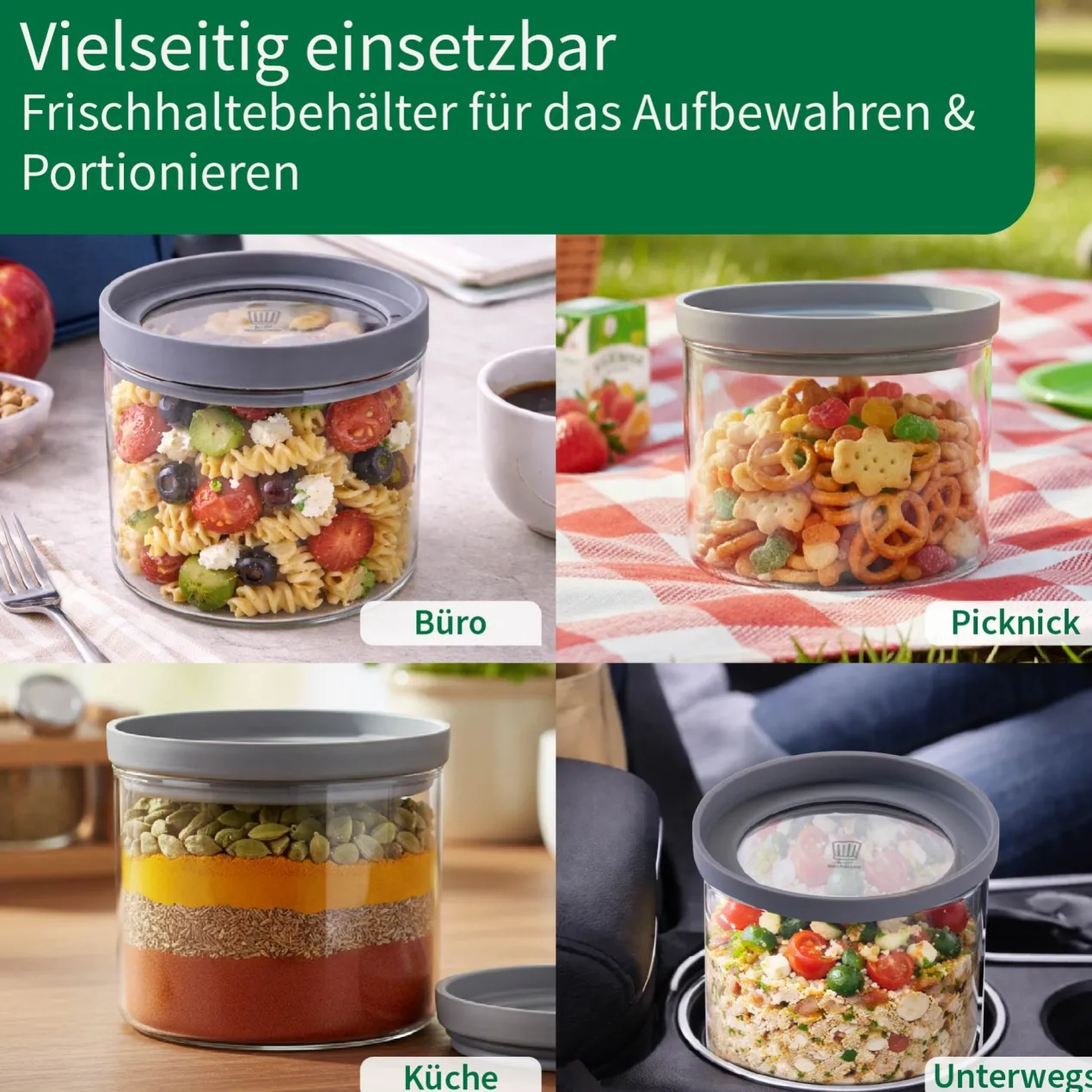 Set Vorratsdosen "Alles aus Glas", rund, 4-tlg.