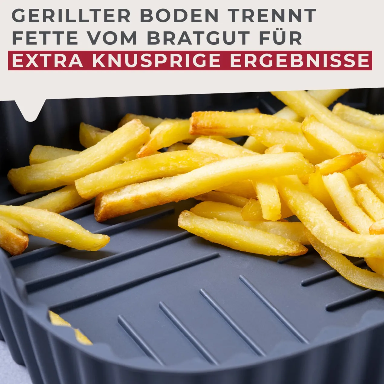 Silikonform für Heißluftfritteuse eckig, 19x19x5cm