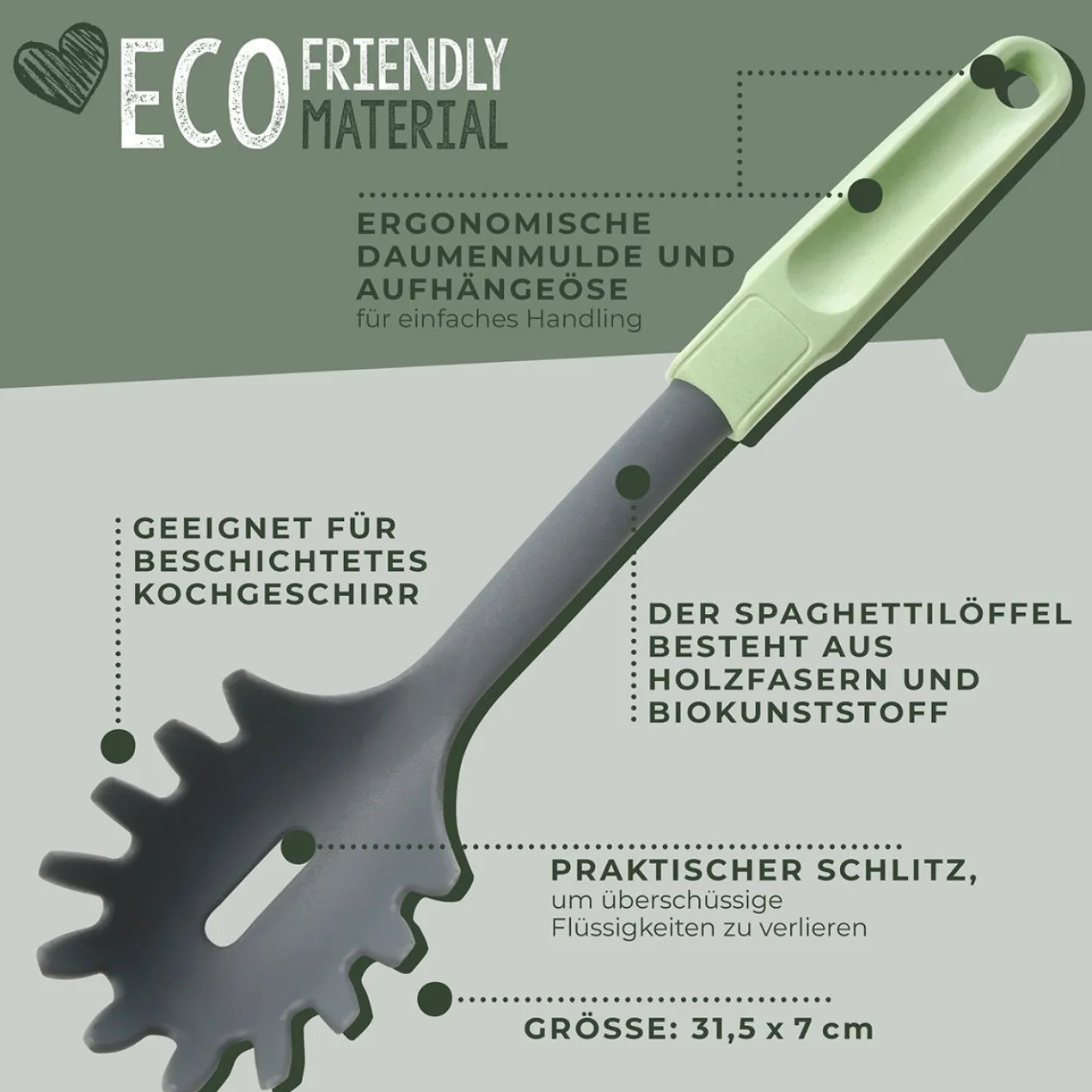 Spaghettilöffel Ecolution, 32cm