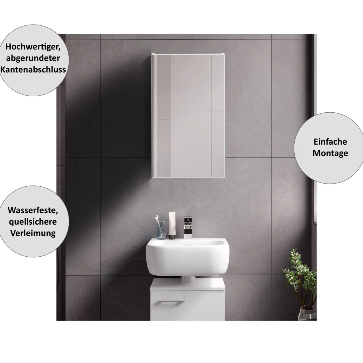 Spiegelschrank Easy, 40cm, weiß