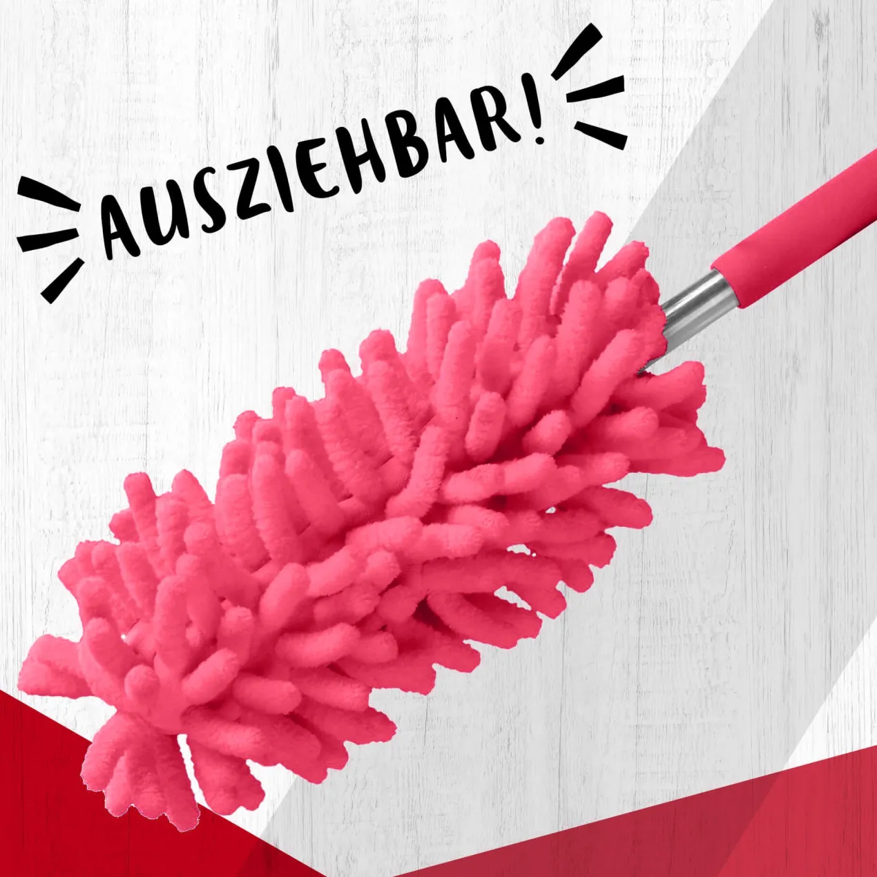 Staubwedel pink, ausziehbar