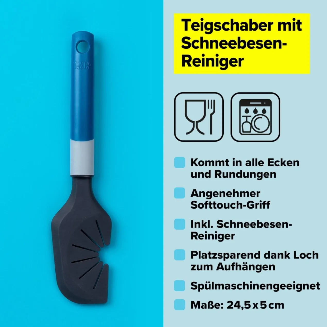 Teigschaber mit Schneebesenreiniger