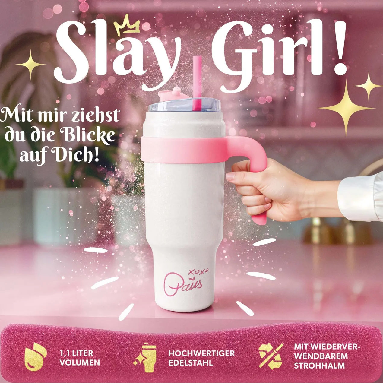 Trinkbecher Weiß, 1 L