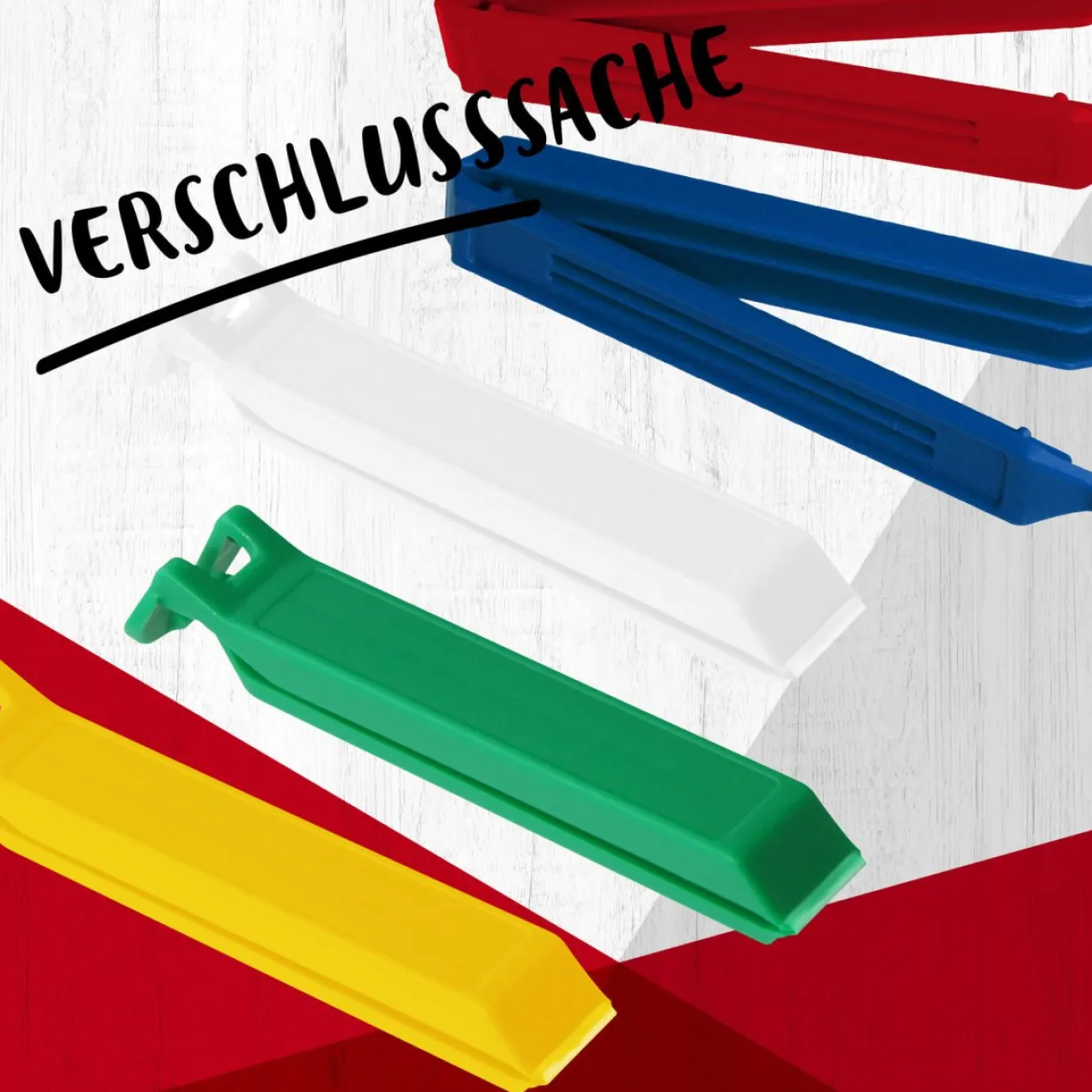 Verschlussclips, 11cm, 5 Stück