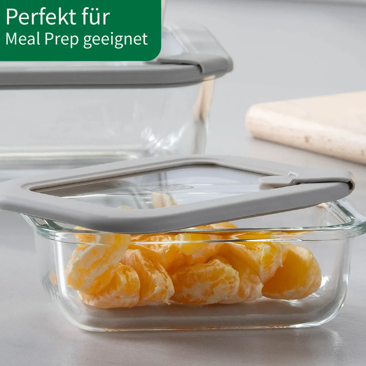 Vorratsdose Glas, eckig, 640ml