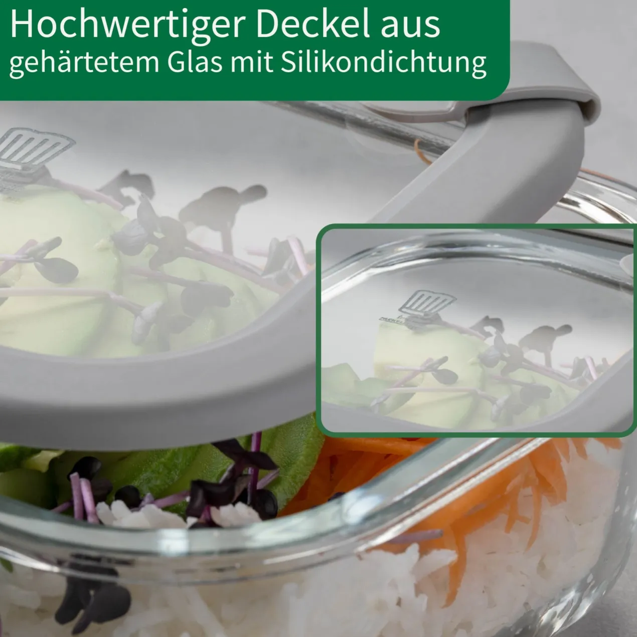 Vorratsdose Glas, eckig, 800ml