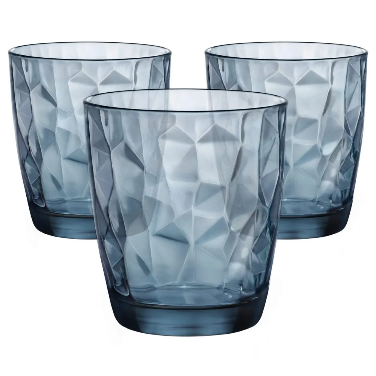 Wassergläser Diamond, 300 ml, 3 Stück, blau