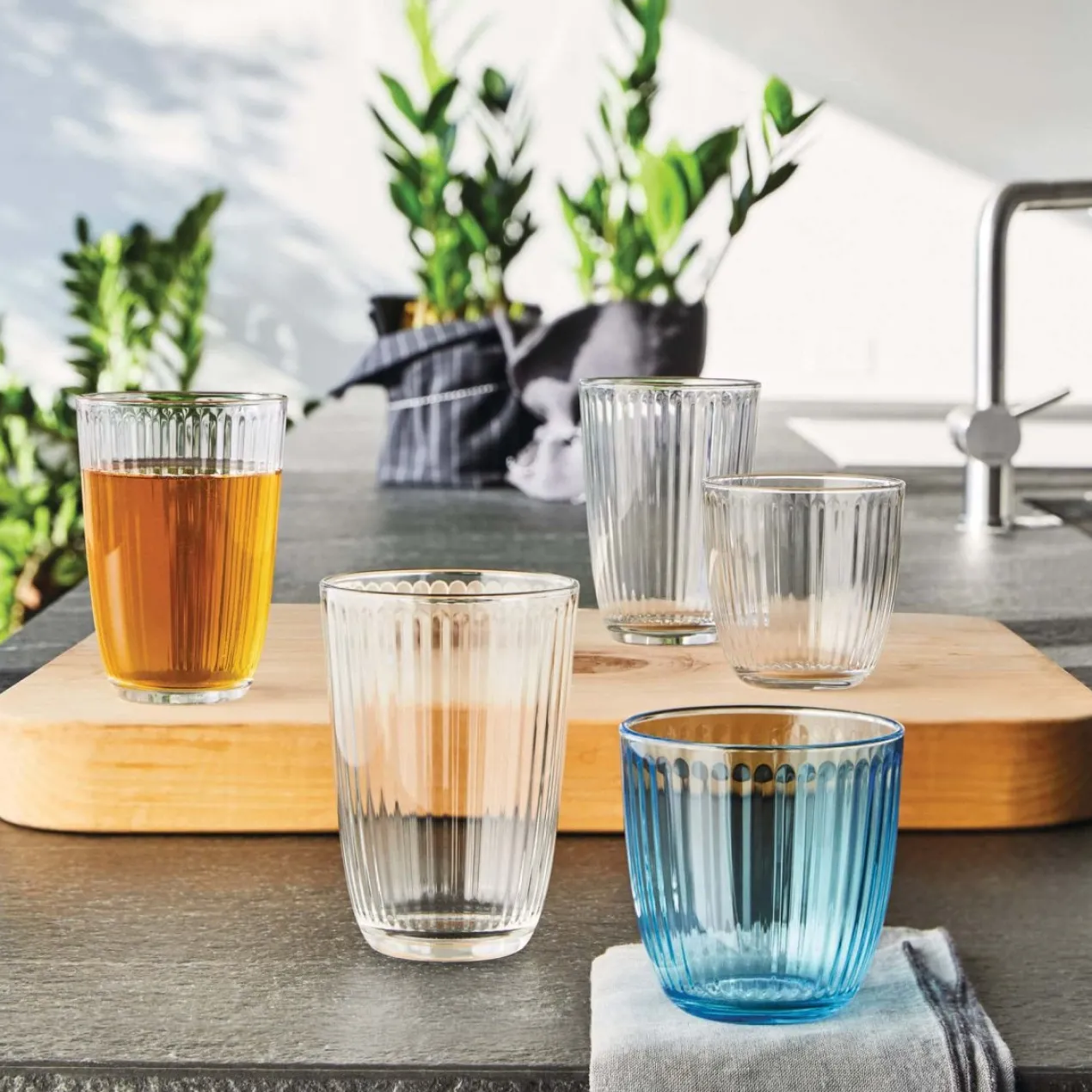 Wassergläser Line Acqua, 390 ml, 6 Stück