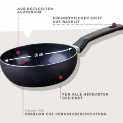 Wokpfanne Brandao, Keramik, antihaft, Ø20cm