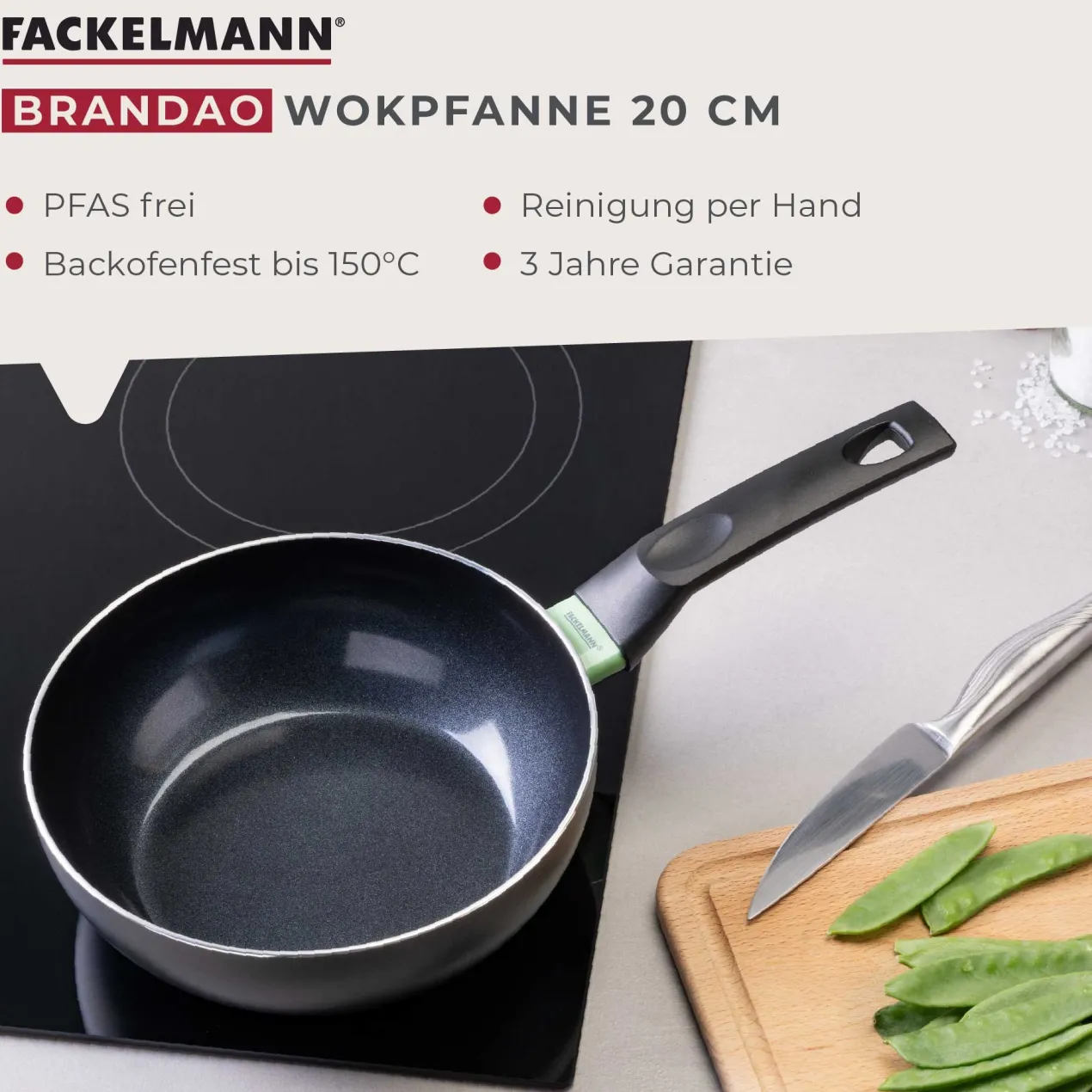 Wokpfanne Brandao, Keramik, antihaft, Ø20cm